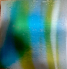 VTG 3D Lenticular, Vari Vue Blue, Green And Yellow Wave 14x14” Picture