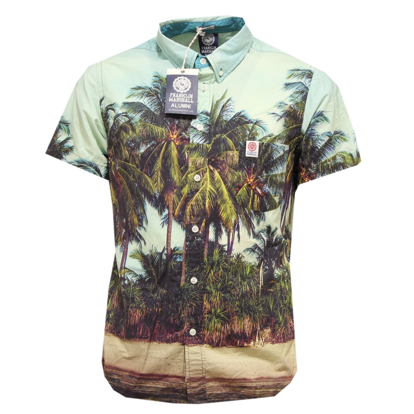 7454O мужская приталенная рубашка FRANKLIN MARSHALL uomo camicia manica corta с коротким рукавом