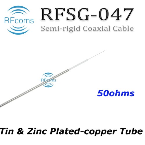 RG047 0.047" 047-50 Semi rigid 50 Ohm ohm Zinc-Plated Copper Coaxial Cable 1M - Picture 1 of 6
