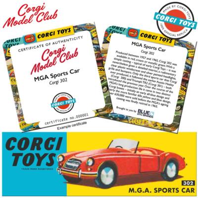 Corgi 302 M G A Sports Car 1957-1966 - Sally Antiques