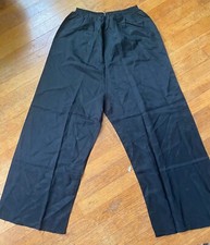 VTG Women's 40s 50s Black Cold Rayon Pajama Bottoms Pants