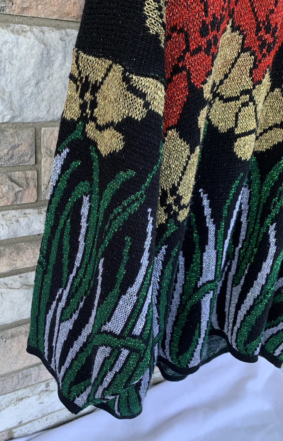 Nutcracker Ugly Christmas Sweater Floral Womens Plus size 2x Sparkly Lurex