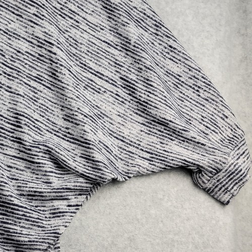 Belle Du Jour Sweater Cardigan Womens Large L Bleu White Striped Short Sleeve - Picture 5 of 13