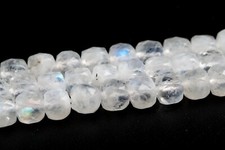 4-5MM Rainbow Moonstone Faceted Cube Beads Grade AA Genuine Natural Loose Beads