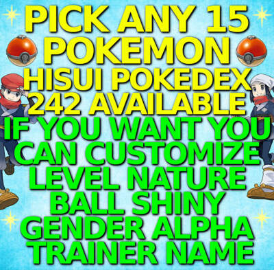 WÄHLEN SIE ALLE 15x ALPHA GLÄNZEND oder NICHT POKEMON MAX Aufwand Level Stats Riolu Legends