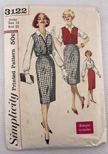 Simplicity 3122 Misses Blouse, Skirt & Vest Pattern - Junior Size 13 Bust 33