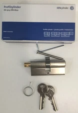 CES cylinder 815/41 B5 Nickel Plated Brushed  With Keys (without Knob)