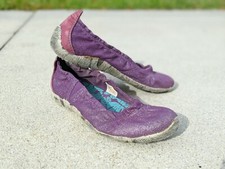 CUSHE Love Me or Leaf Me US 8 Comfy KOA Canvas Purple Metallic Ballet Flat Shoes