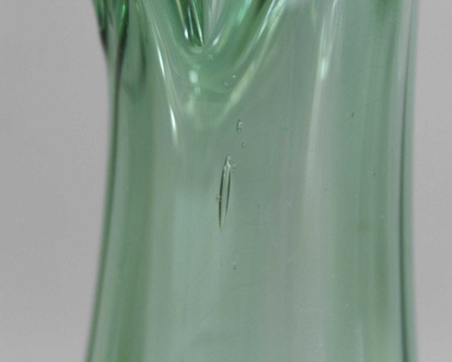 Vintage Swung Glass Vase Sea Green Five Finger Vase Mid Century - Picture 6 of 9