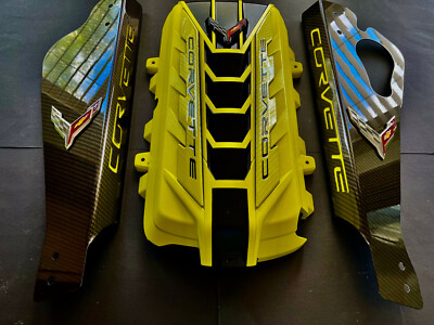 2020/24 CORVETTE C8 ENGINE COVER ACCELERATE YELLOW CARBON FIBER HTC