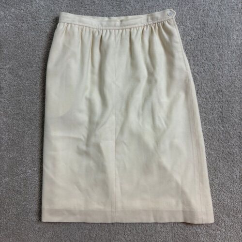 Evan Picone Cream Wool Pencil Skirt Classic Business Professional Wear Size 14