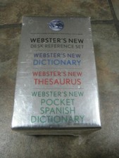 WEBSTER'S NEW DESK REFERENCE SET: DICTIONARY / THESAURUS / SPANISH DICTIONARY
