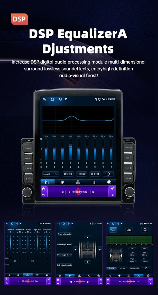 Radio estéreo para coche Hyundai Veloster 2011-2017 Android 13 Carplay GPS FM 9,7" Foto 4 de 4