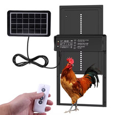 Solar Chicken Coop Door, Automatic Chicken Door Solar Powered  USB Charging, Au