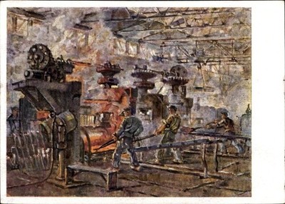 Künstler Ak Ria Picco-Rückert, Im Feinblechwalzwerk - 4368034