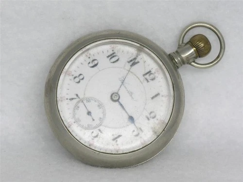 ANTIQUE 18 SIZE HAMILTON, 17 JWL GR. 924 SILVEROID POCKET WATCH FOR REPAIR