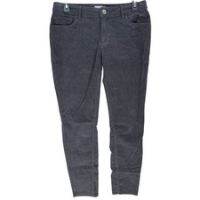 LOFT Corduroy Pants Women Size 4 Gray Curvy Skinny Mid Rise Cotton Blend