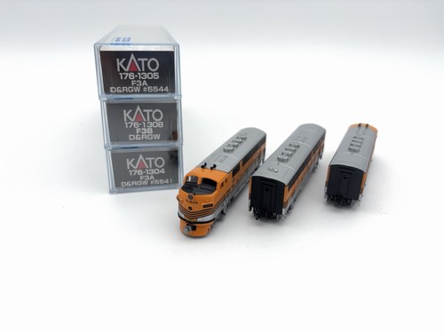 KATO - N - D&RGW - EMD F3A/B/A Loco Set #5544/5541 - Tren 176-1304, 1305, 1308 | Zustand: Used