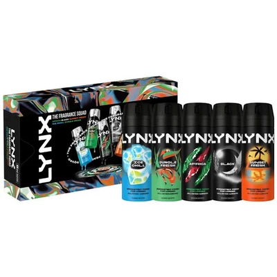 Lynx 5pc Fragrance Squad Christmas Gift Set For Him Body Spray Deodorant 750ml
