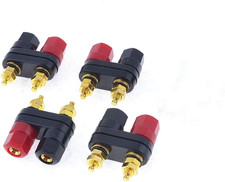 4Pcs Banana Plug Jack Female Socket Gold Plated Terminal Binding Post Dual 4Mm B