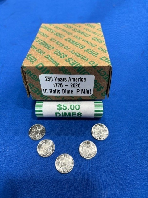 10 Roll set of Mint 2026 Dimes Philadelphia - Free Shipping