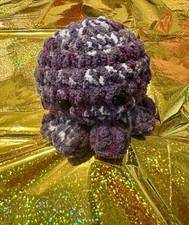 Small Purple Octopus Crocheted Amigurumi New