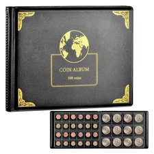 300 Pockets Coin Collection Album Coins Storage Book High-capacity Coin Holder