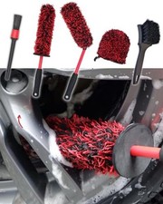 Metal Free Microfiber Wheel Brush Kit- Microfiber Angled 5 Pack Red  Black 
