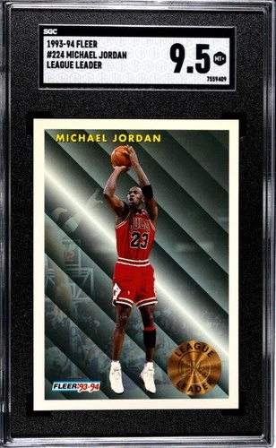 1993 Fleer Michael Jordan "League Leader" SGC 9.5  MT+, Beautiful Card 🔥🐐📈🏀