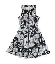 bar III Womens Full Zip Fit & Flare Dress