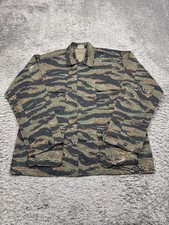 Military Tiger Stripe Combat Shirt Men Large Ripstop BDU Camo Rothco Jacket
