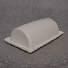 Oslo Bread + Butter Butter Dish With Lid White Porcelain 7" x 4.5" x 2.5"