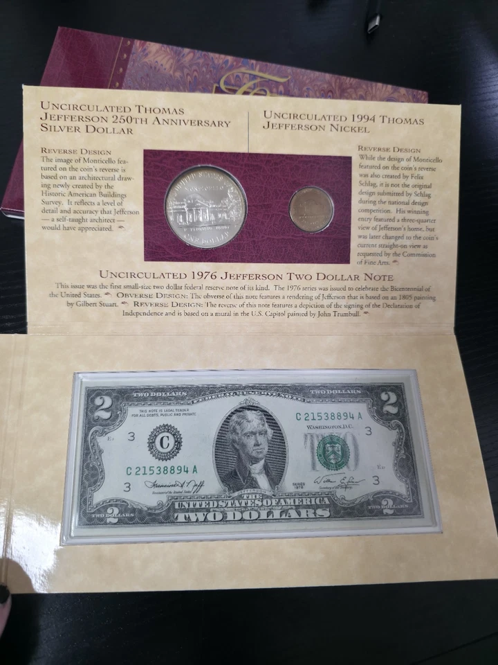 1993 Thomas Jefferson Coinage and Currency Set Uncirculated - Image 4 of 4