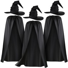 6 Pcs Halloween Witch Costume Set - Witch Hat  Cape for Group Cosplay Party