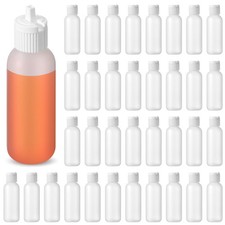 Tioncy 50 Pcs 2 oz Flip Top Plastic Bottles Small Squeeze Bottles with Lids, ...
