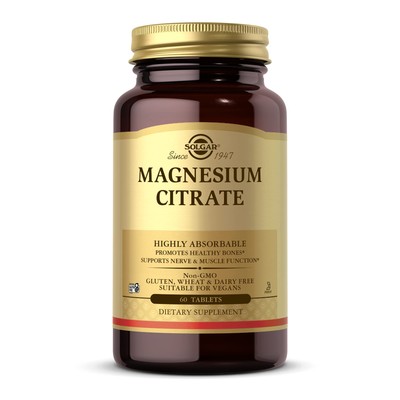 Solgar Magnesium Citrate 420mg Highly Absorbable Supplement 60 Count Vegan