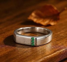 Green Onyx Ring Men Solid 925 Sterling Silver Handmade Engagement Gift Jewelry