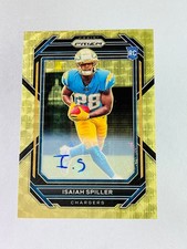 2022 Panini Prizm – Isaiah Spiller Rookie RC Gold Vinyl Auto Prizm /5 – Chargers
