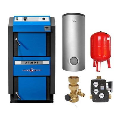 ATMOS DC50 GSE Holzvergaserkessel - Komplett-Set mit 2 Pufferspeicher 1000L und 