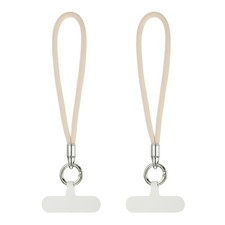 2pcs Hand Wrist Strap Phone Lanyard Cellphone Wrist Strap with Tab Brown