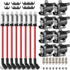 UF262 Ignition Coils Pack & Double Iridium Spark Plugs & 10.2MM Spark Plug Wires