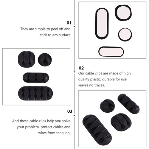 12 Stück Mehrzweck-Kabelhalter Home Office Schreibtisch Kabelclip Organizer - Afbeelding 7 van 12