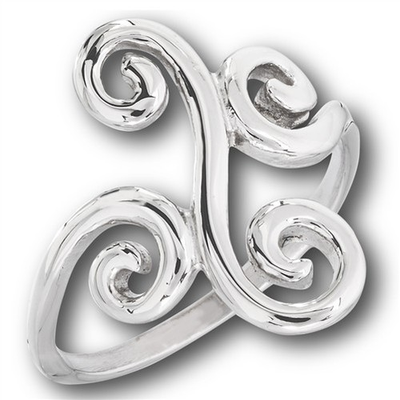 #ad Stainless Steel High Polish Multiple Swirl Ring $12.99