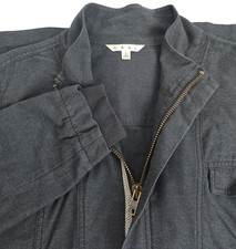 Cabi Weekend Utility Full Zip Jacket Size Large Gray Tie Waist Classic Casual