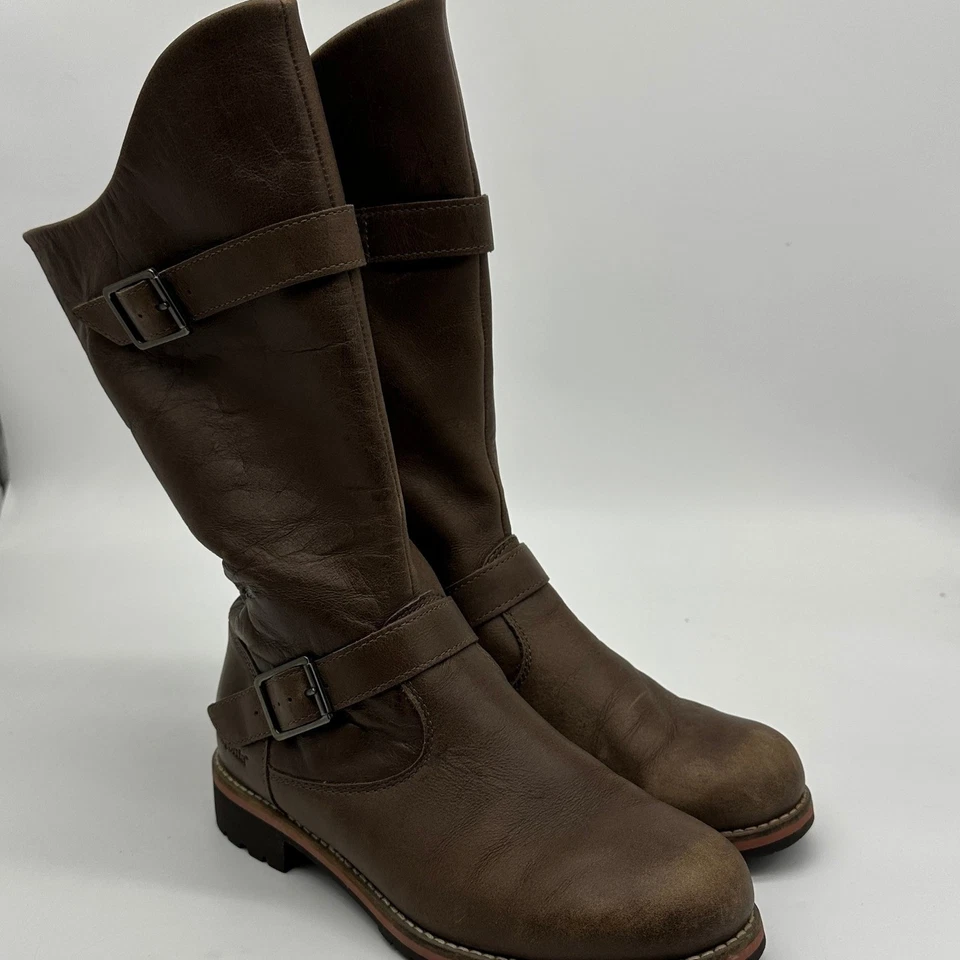 Patagonia Llama Botas Mujer 8.5 Marrón Cuero Cremallera Lateral Impermeables Exterior T52358 Foto 3 de 4