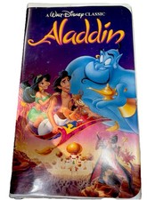 Walt Disney Aladdin VHS Classic Edition Animation NTSC Clamshell Genie Jasmine