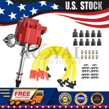HEI Distributor for Chevy SBC 350 BBC 454 & Spark Plug Wires Combo Kit GM08