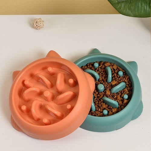 Pet Dog Cat Slow Feeder Bowls Anti Choking Slow Feeder Dish Bowl - Picture 5 of 12