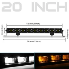 14" 8" 20" inch LED Work Light Bar Driving White Amber DRL Fog Offroad SUV Truck