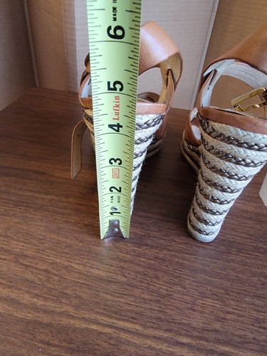 Michael Kors Ledersandalen mit Keilabsatz US 8,5 M brauner Juteabsatz - Bild 9 von 11